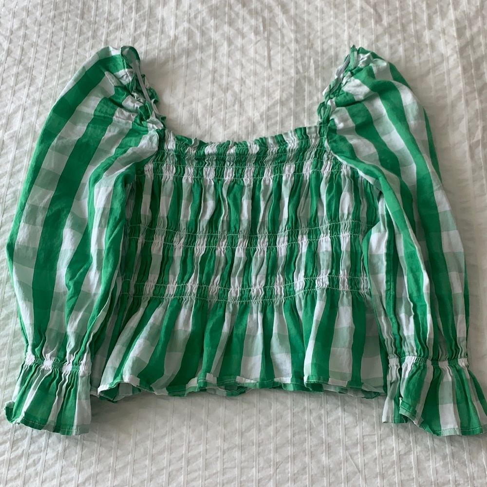 Green Checkered Summer Top